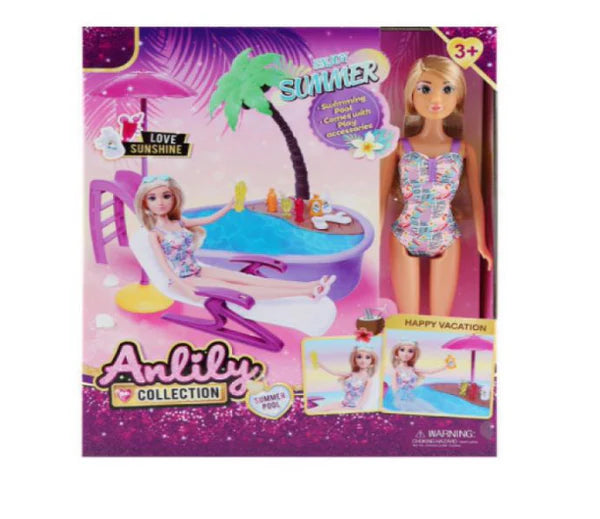 Anlily Summer Pool Doll Set