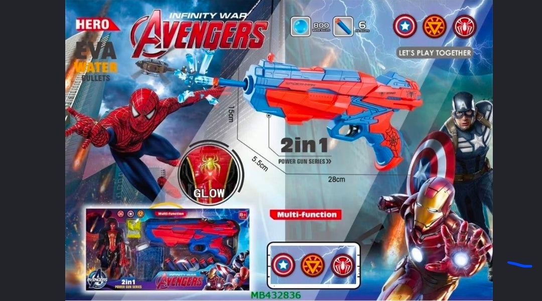 2in1 soft bullet gun spiderman