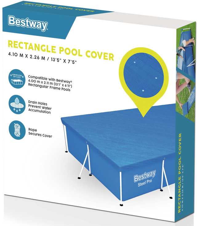 BESTWAY RECTANGLE POOL COVER 4.10M x 2.26M